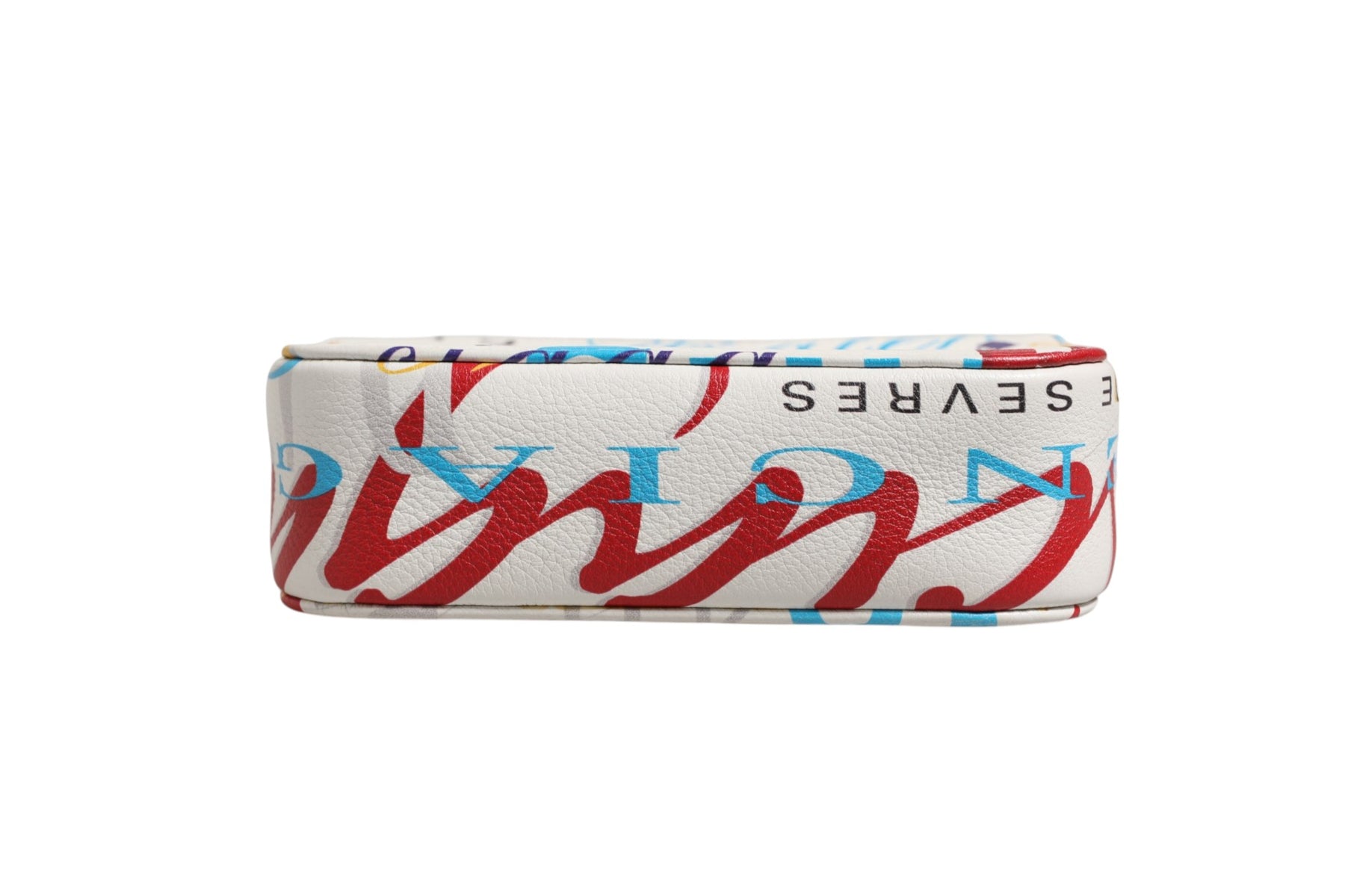 Balenciaga White Graffiti Print Leather Mini City Handbag | Regal Royce