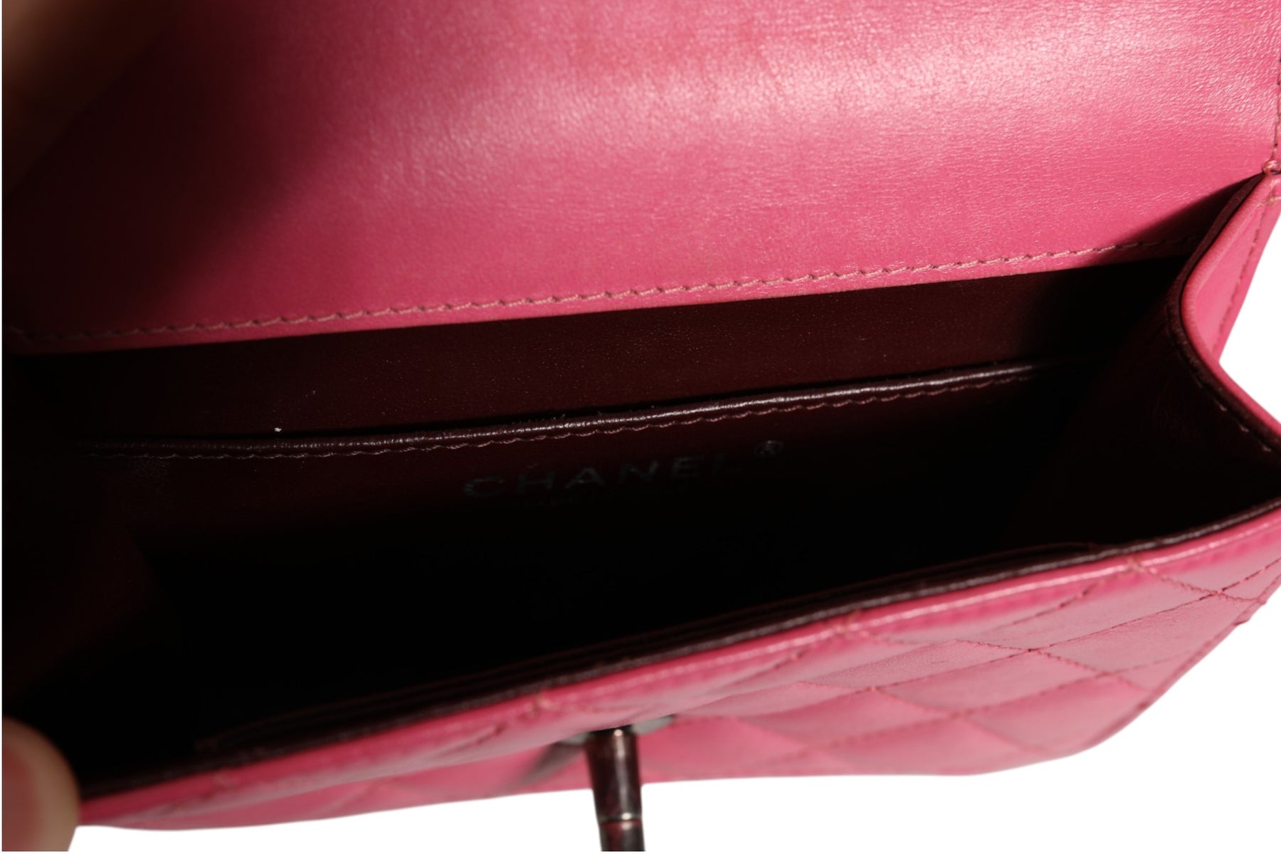 Chanel Pink Quilted Lambskin Leather Classic Square Mini Flap Bag | Regal Royce