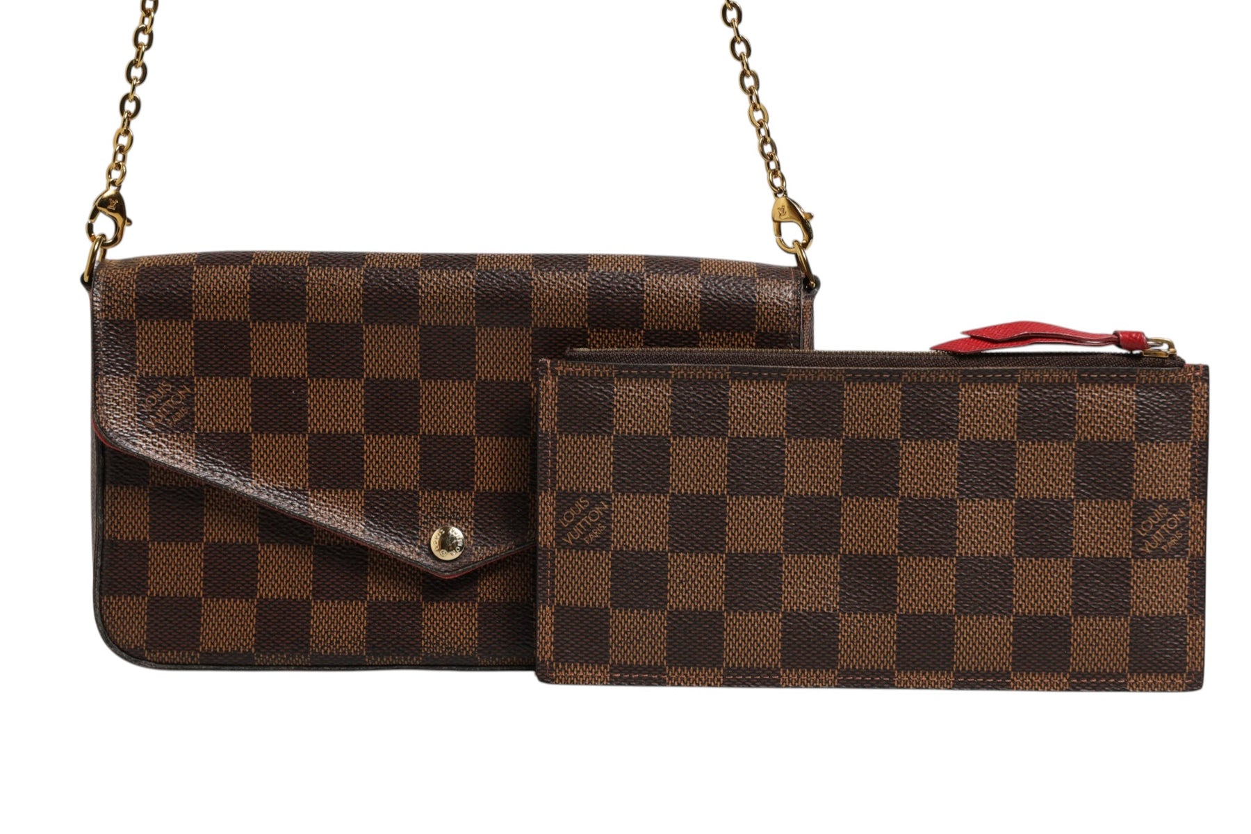 Louis Vuitton Damier Ebene Pochette Felice Chain Wallet | Regal Royce