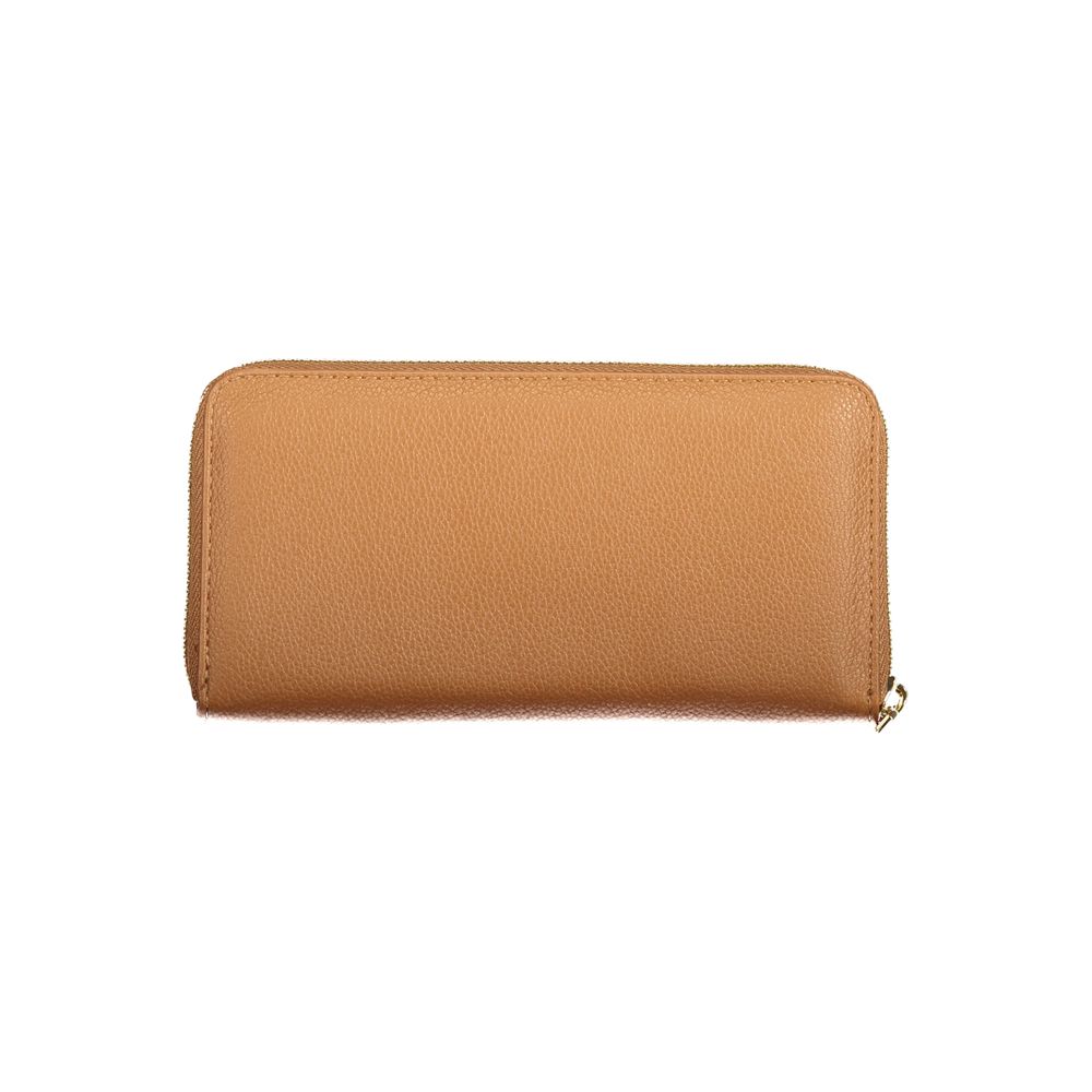 Mario Valentino Brown Polyurethane Women Wallet with Zip Closure | Regal Royce