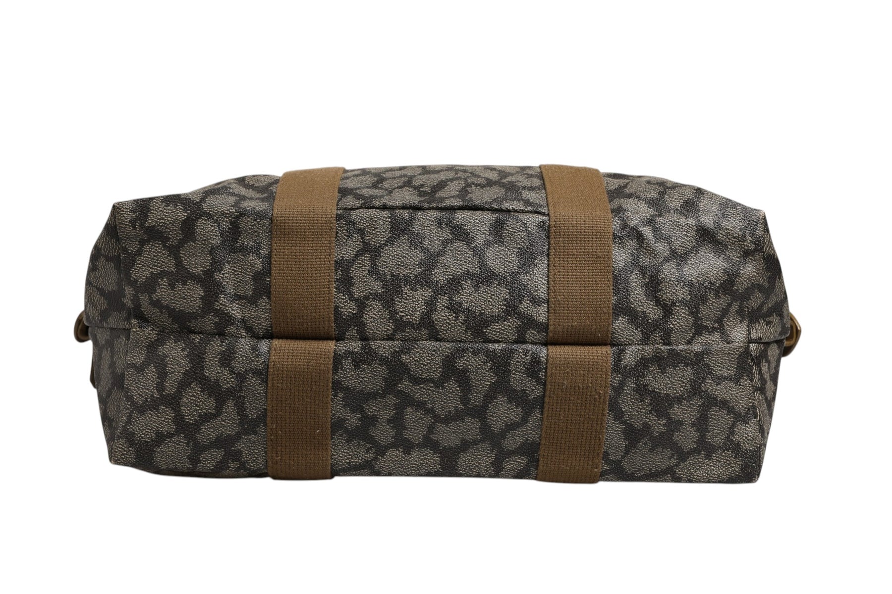 Saint Laurent Green and Brown Pattern Canvas Duffel Bag | Regal Royce