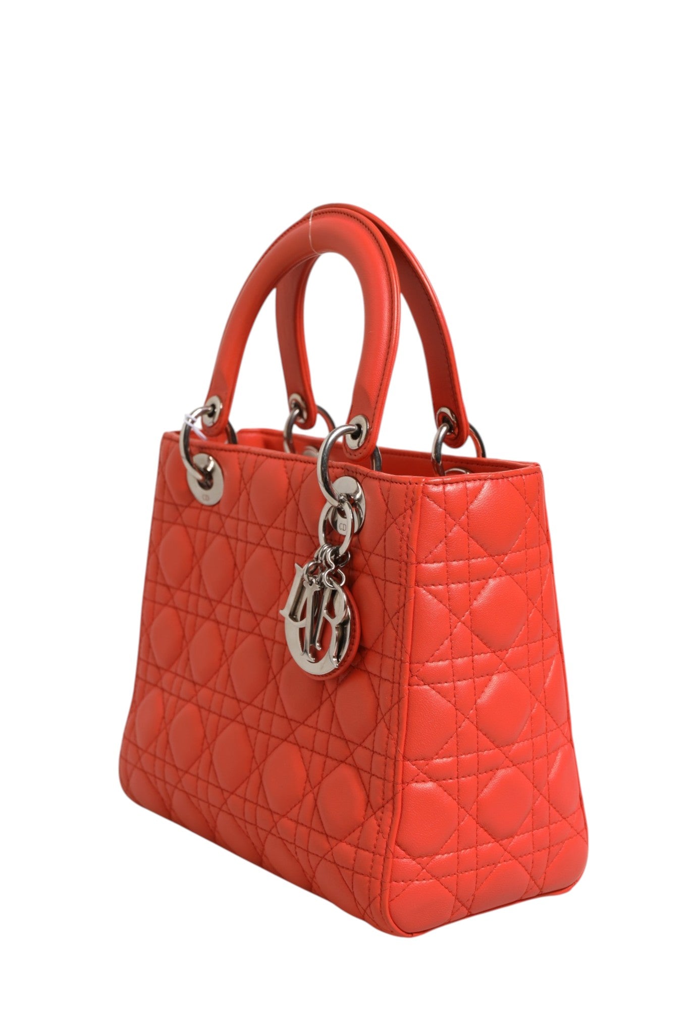 Christian Dior Orange Cannage Lambskin Leather Lady Dior Bag | Regal Royce