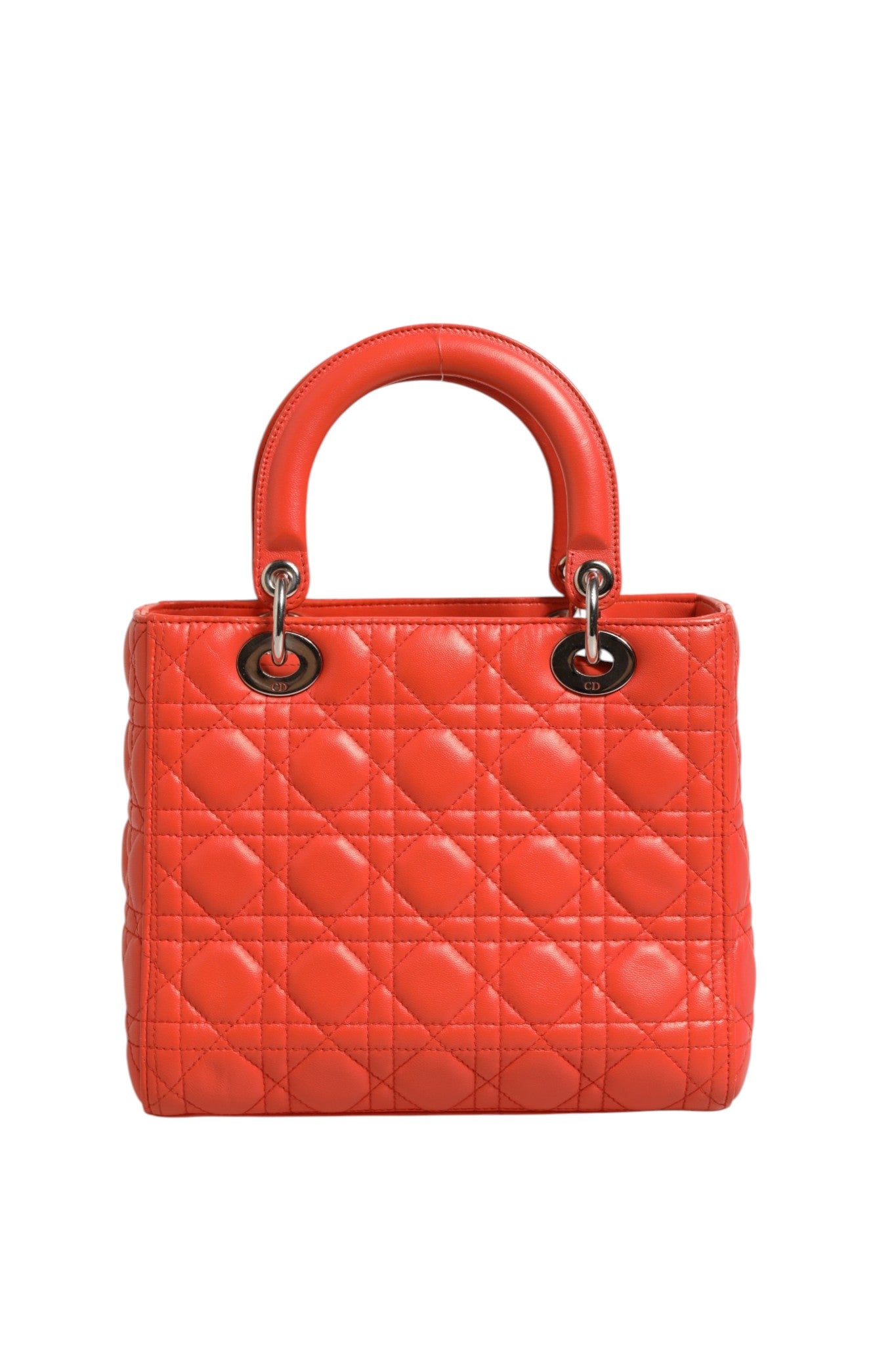 Christian Dior Orange Cannage Lambskin Leather Lady Dior Bag | Regal Royce