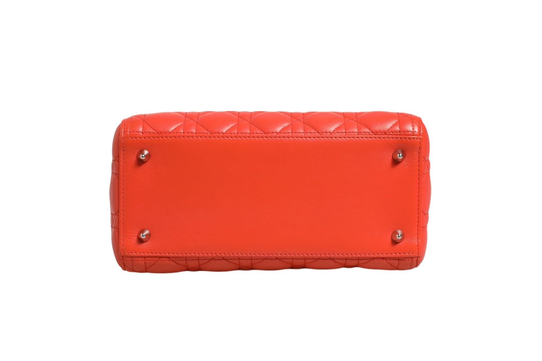 Christian Dior Orange Cannage Lambskin Leather Lady Dior Bag | Regal Royce