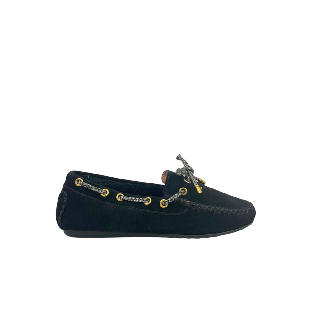 Borbonese Black Rubber Women Loafer | Regal Royce