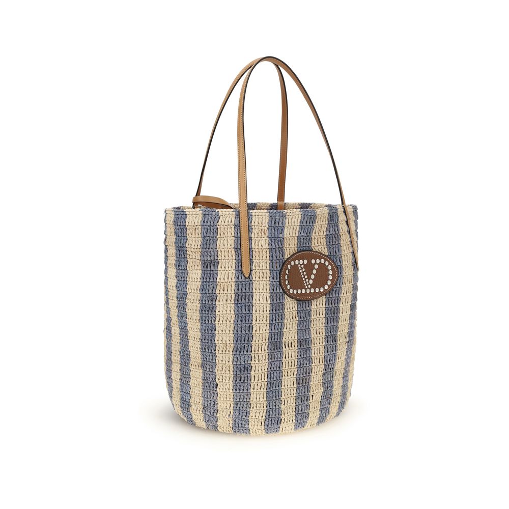 Valentino Garavani Multicolor Raffia Backet Bag | Regal Royce