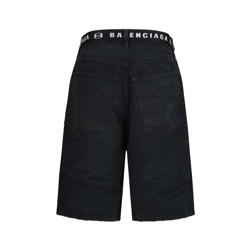 Balenciaga Black Cotton Bermuda Shorts | Regal Royce