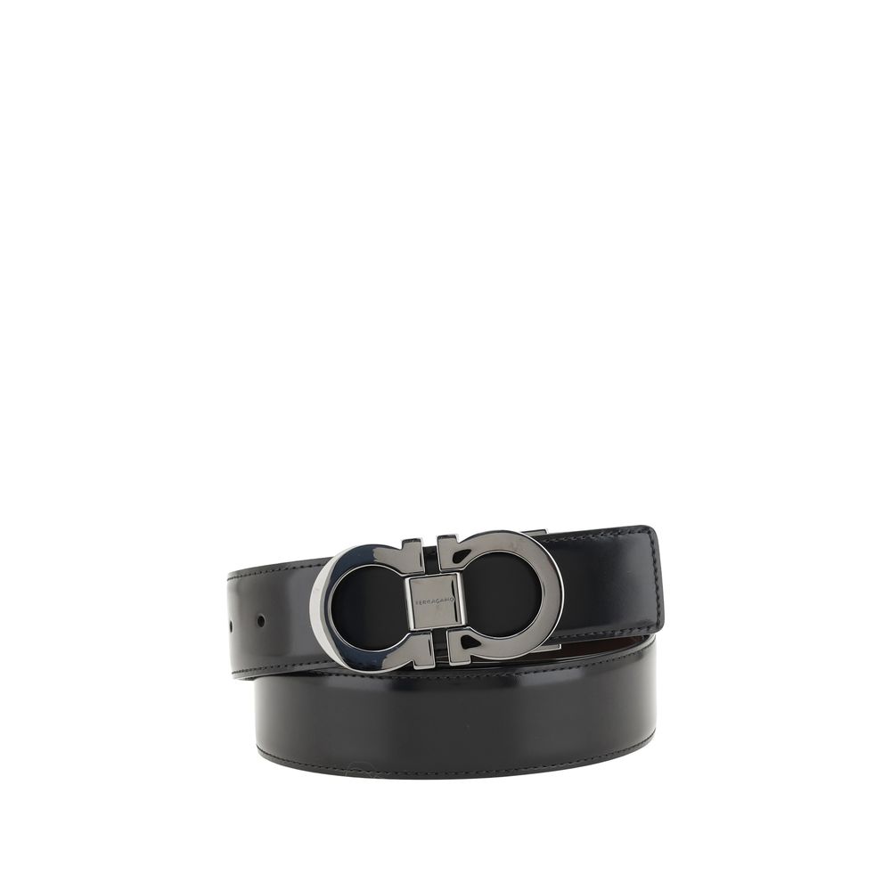 Ferragamo Black Calf Leather Bos Taurus Belt | Regal Royce