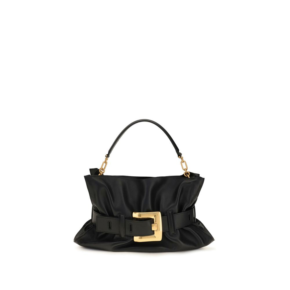 Balmain Black Calf Leather Bos Taurus Shoulder Bag | Regal Royce