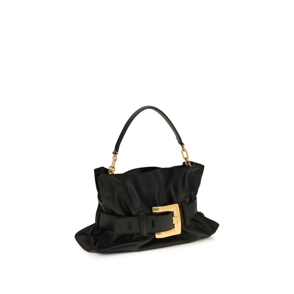Balmain Black Calf Leather Bos Taurus Shoulder Bag | Regal Royce
