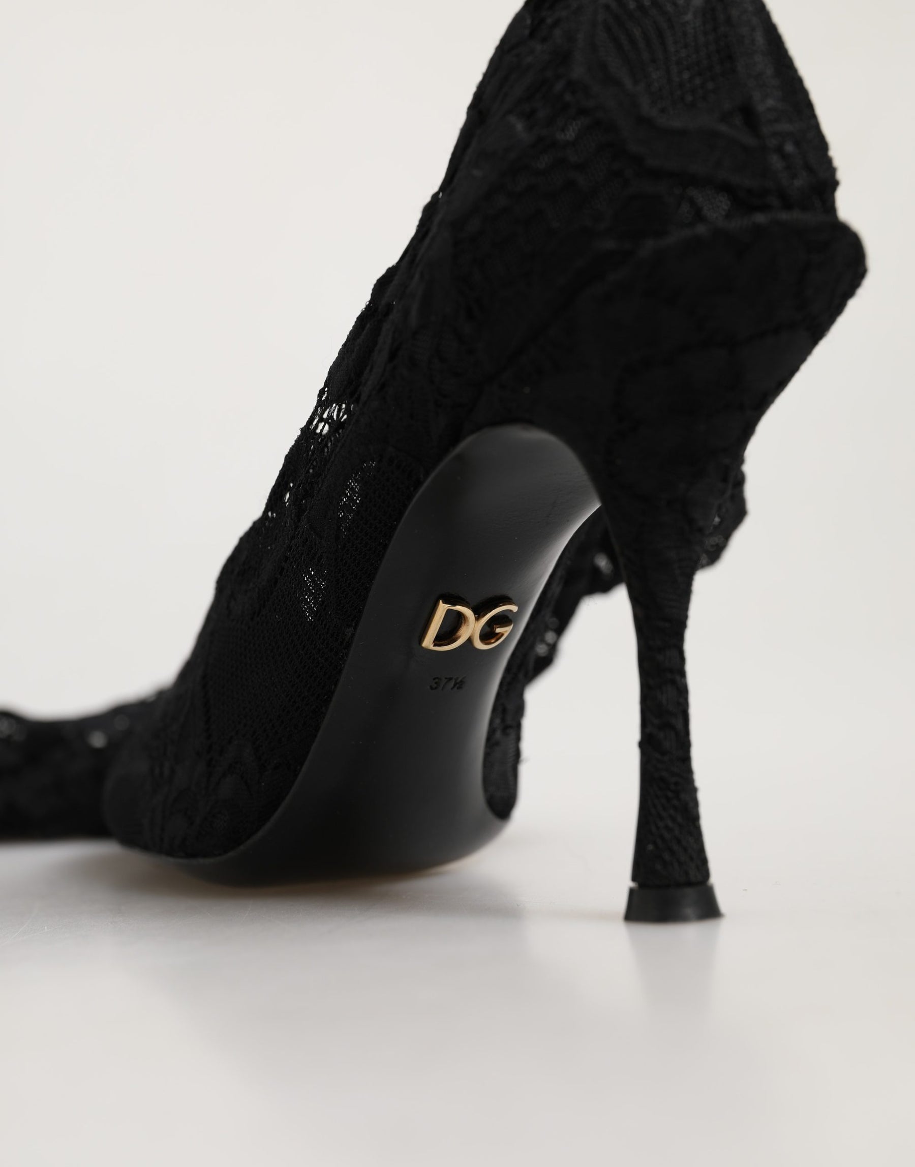 Dolce & Gabbana Black Taormina Lace Socks Boots Pumps Shoes | Regal Royce