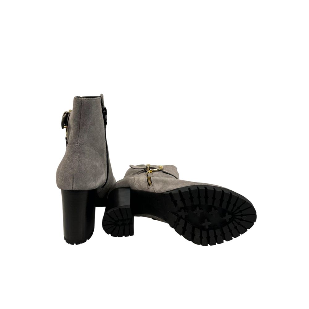 Borbonese Grey Leather Women Boot | Regal Royce