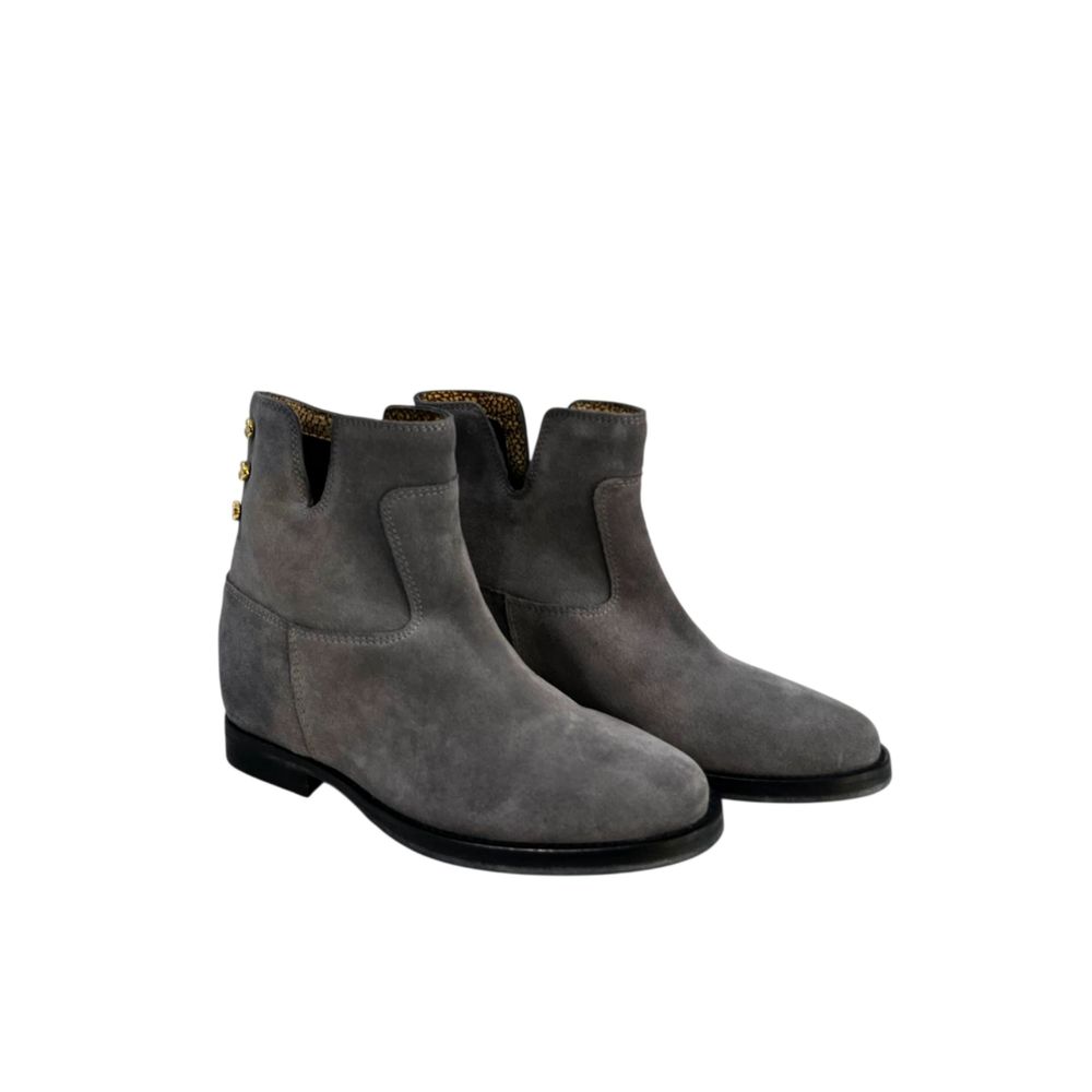 Borbonese Grey Leather Women Boot | Regal Royce