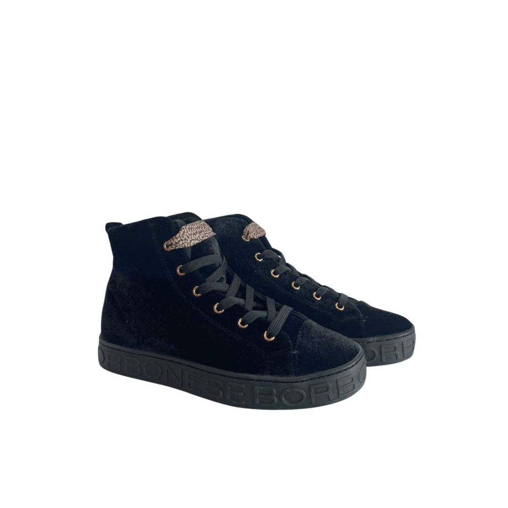 Borbonese Black Leather Women Sneaker | Regal Royce