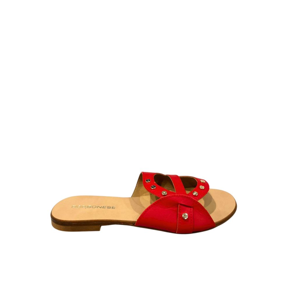 Borbonese Red Leather Women Sandal | Regal Royce