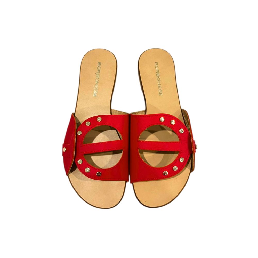 Borbonese Red Leather Women Sandal | Regal Royce