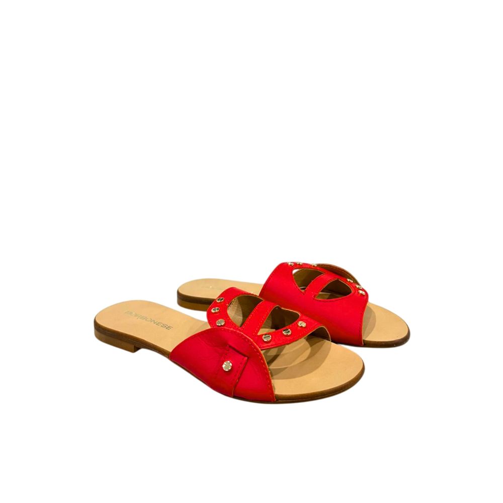 Borbonese Red Leather Women Sandal | Regal Royce