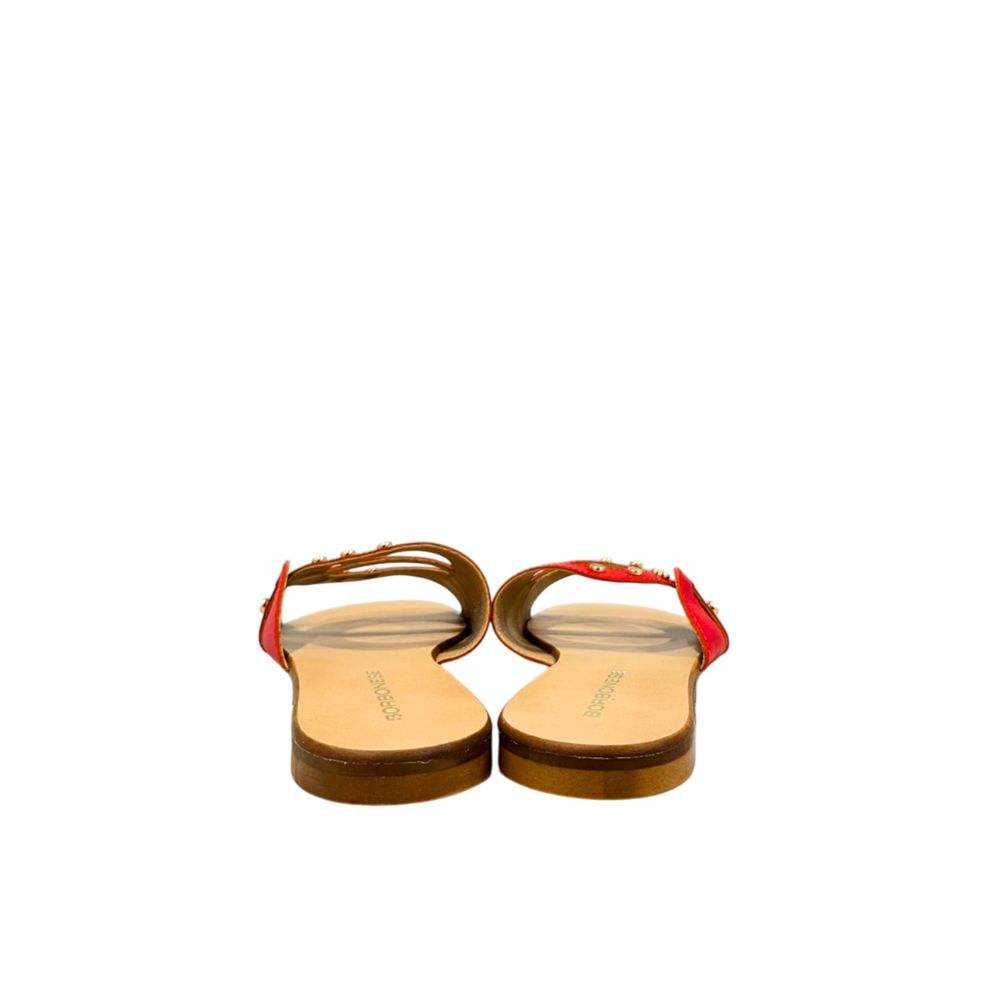 Borbonese Red Leather Women Sandal | Regal Royce