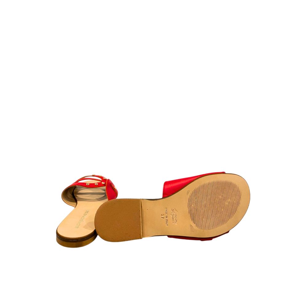 Borbonese Red Leather Women Sandal | Regal Royce