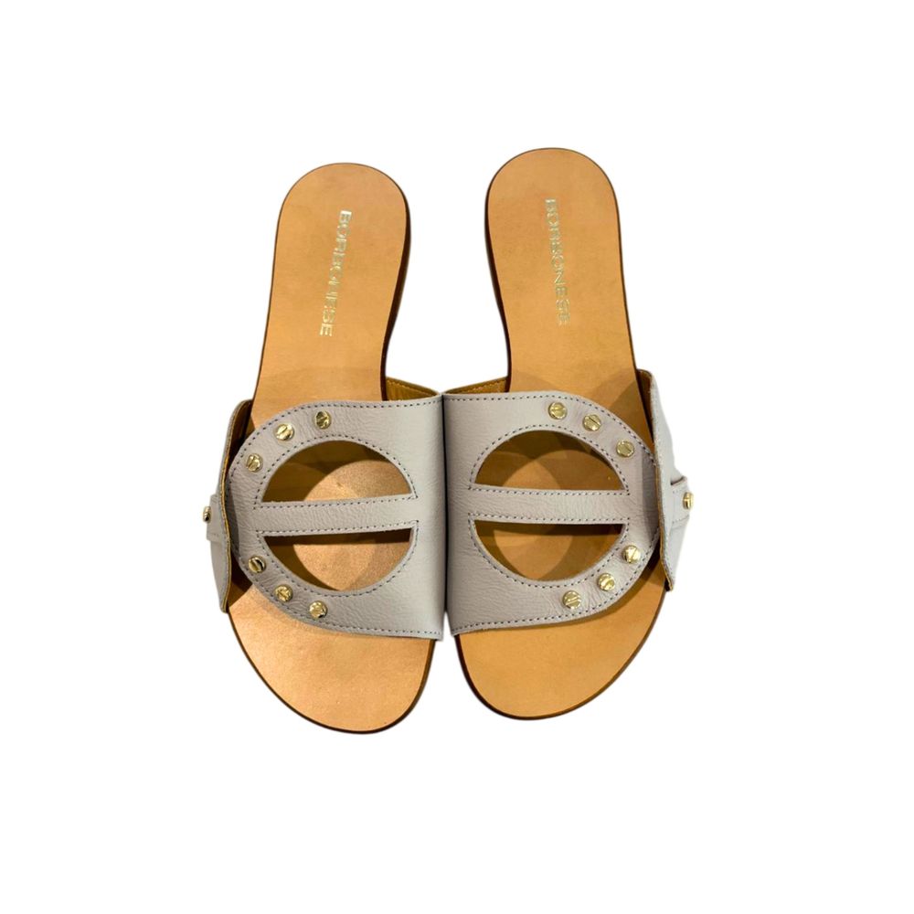 Borbonese Grey Leather Women Sandal | Regal Royce