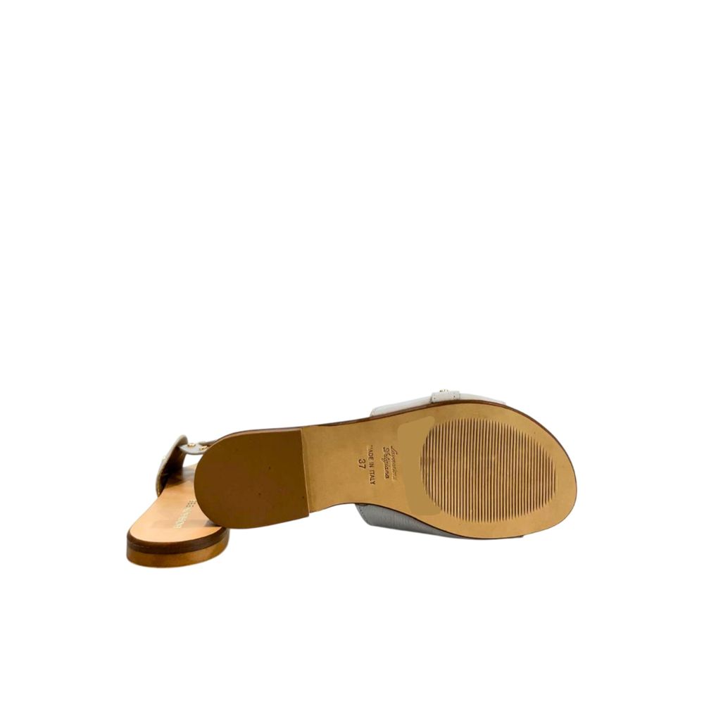 Borbonese Grey Leather Women Sandal | Regal Royce
