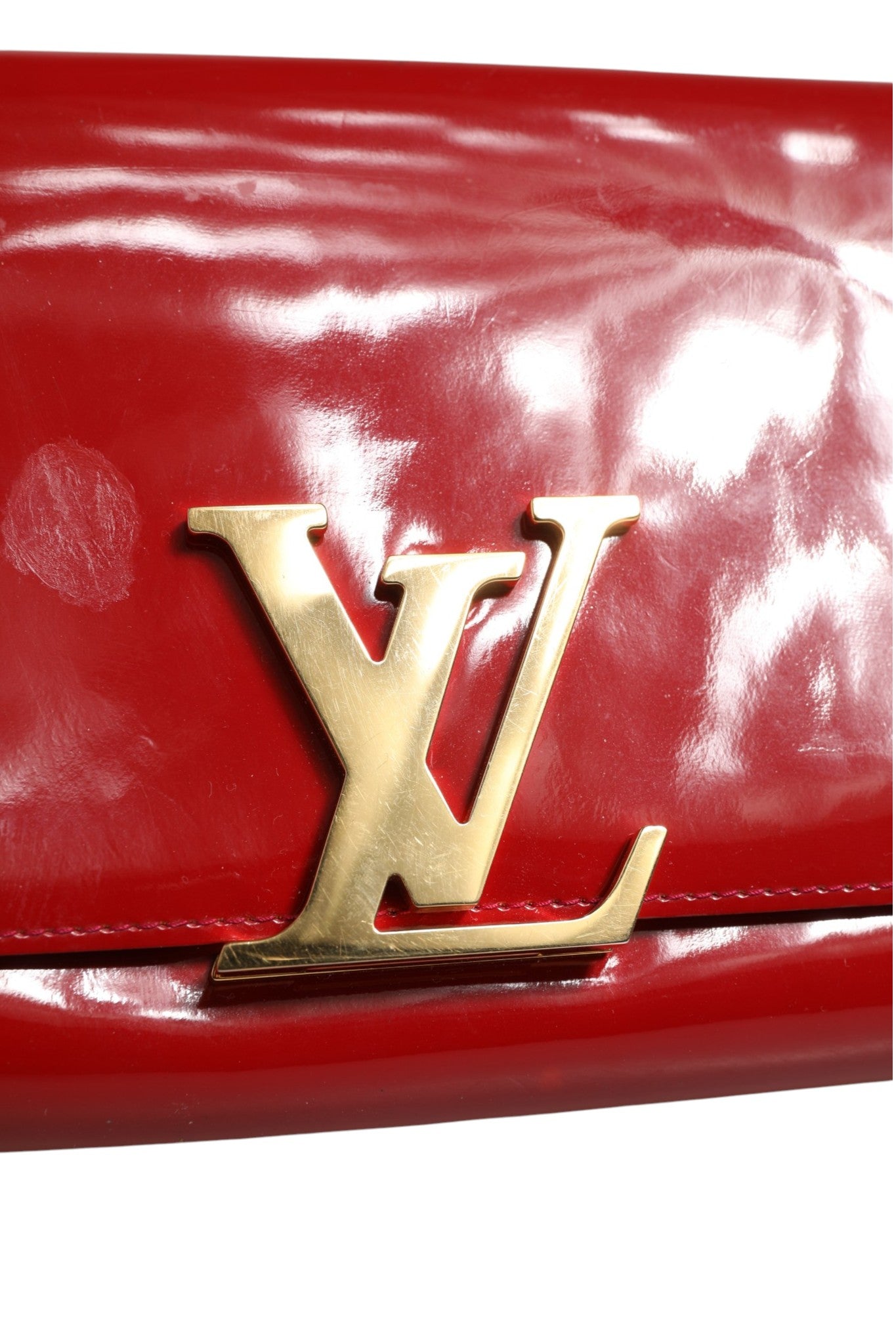 Louis Vuitton Louise PM Red Patent Leather Wallet On Chain | Regal Royce