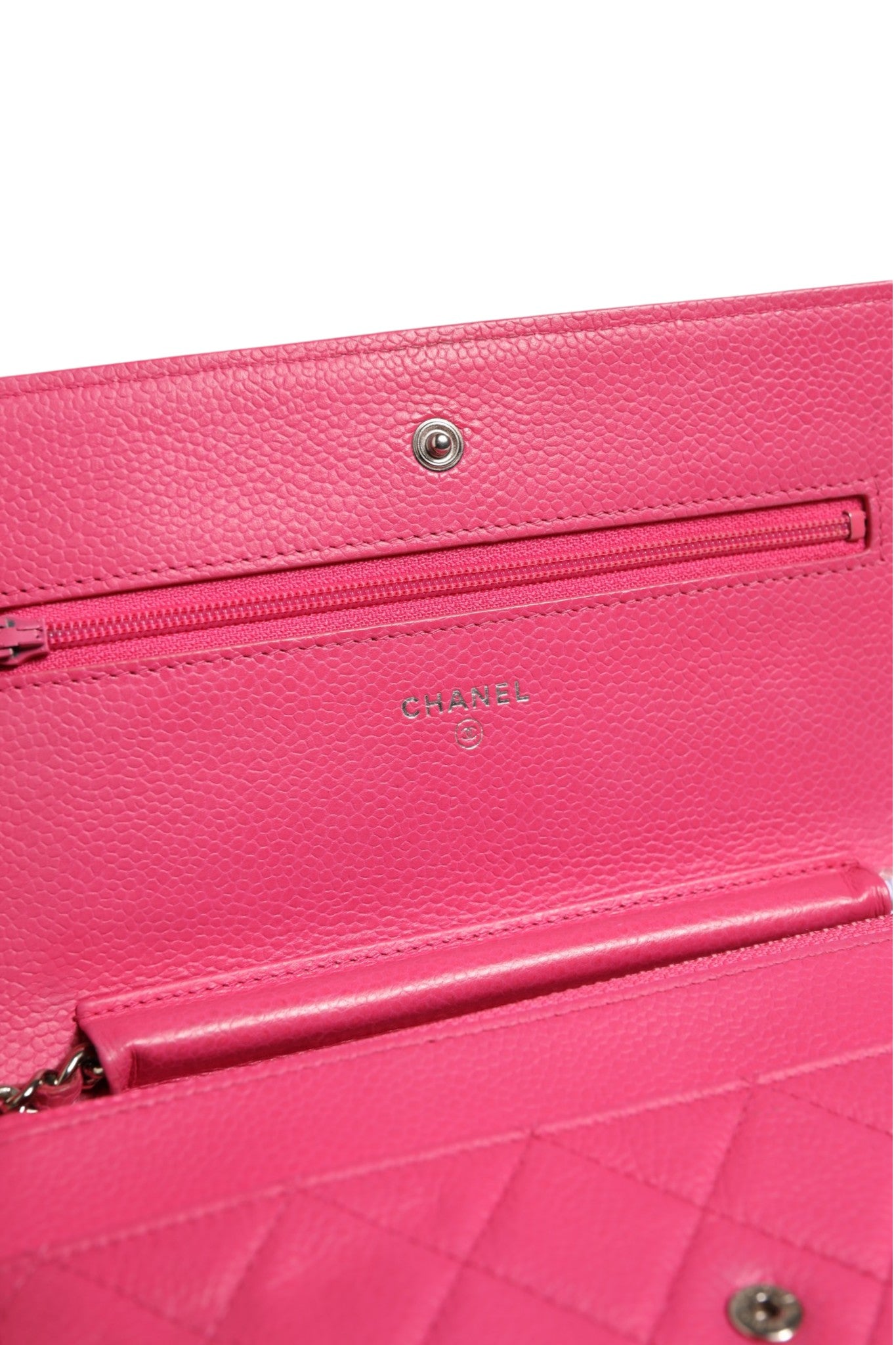 Chanel Pink Quilted Lambskin Wallet On Chain WOC Silver | Regal Royce