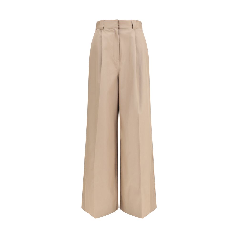 Balenciaga Beige Cotton Flared Pants | Regal Royce