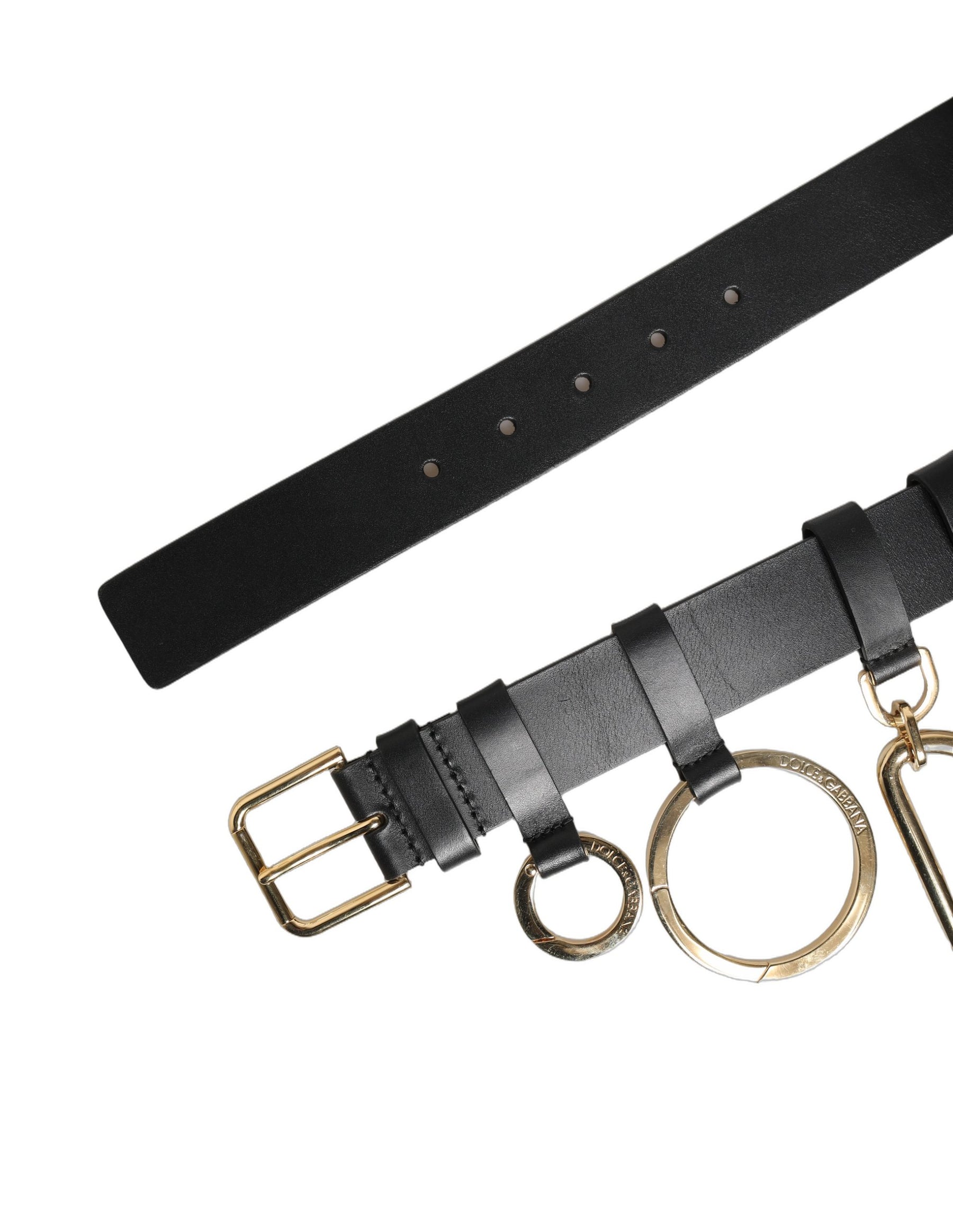 Dolce & Gabbana Black Calf Leather Gold Metal Buckle Men Belt | Regal Royce