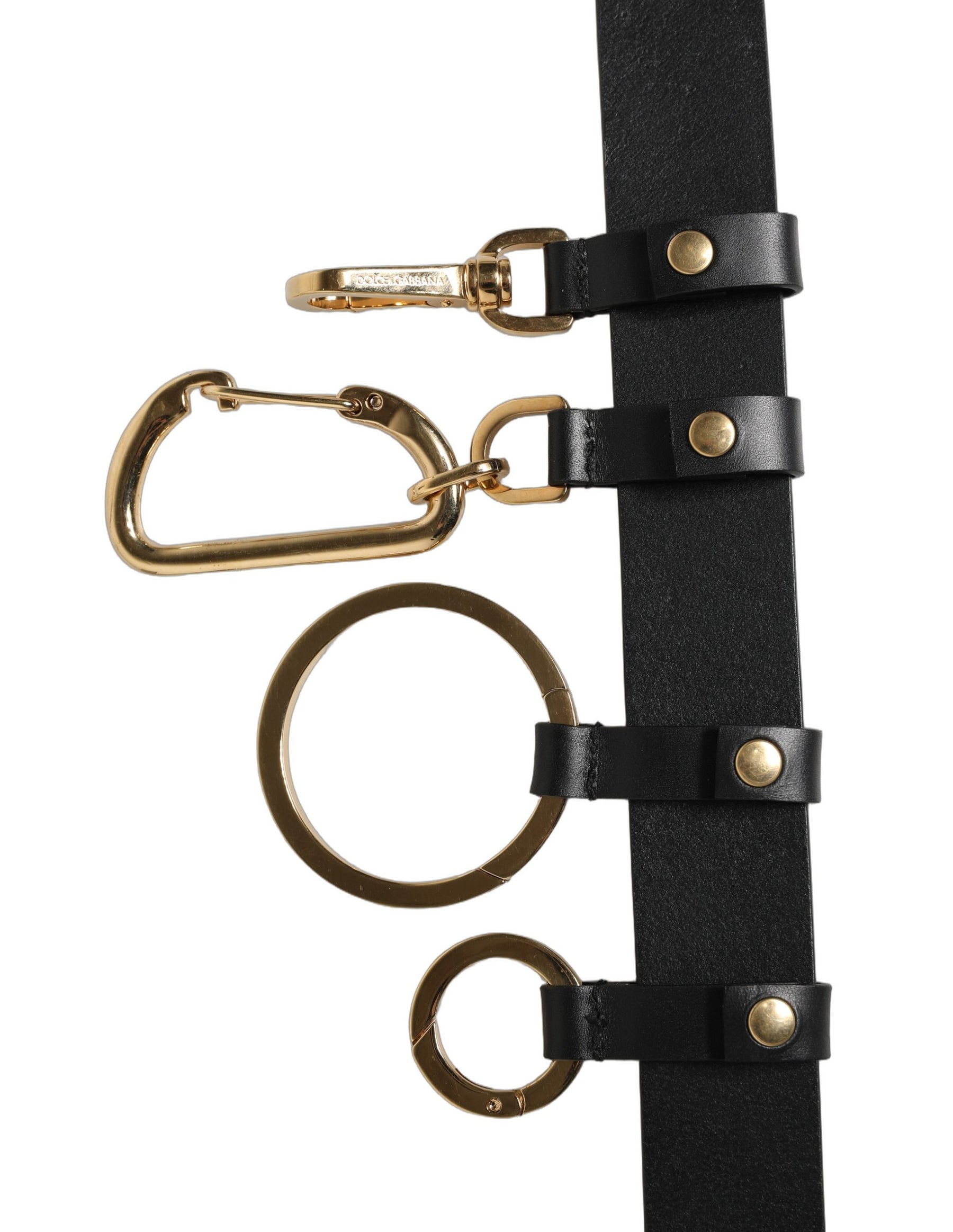 Dolce & Gabbana Black Calf Leather Gold Metal Buckle Men Belt | Regal Royce