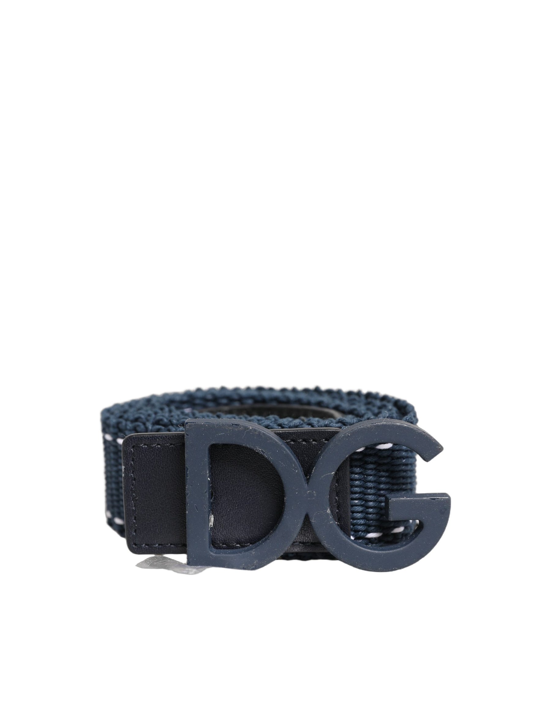 Dolce & Gabbana Blue Cotton Canvas DG Logo Metal Buckle Belt | Regal Royce