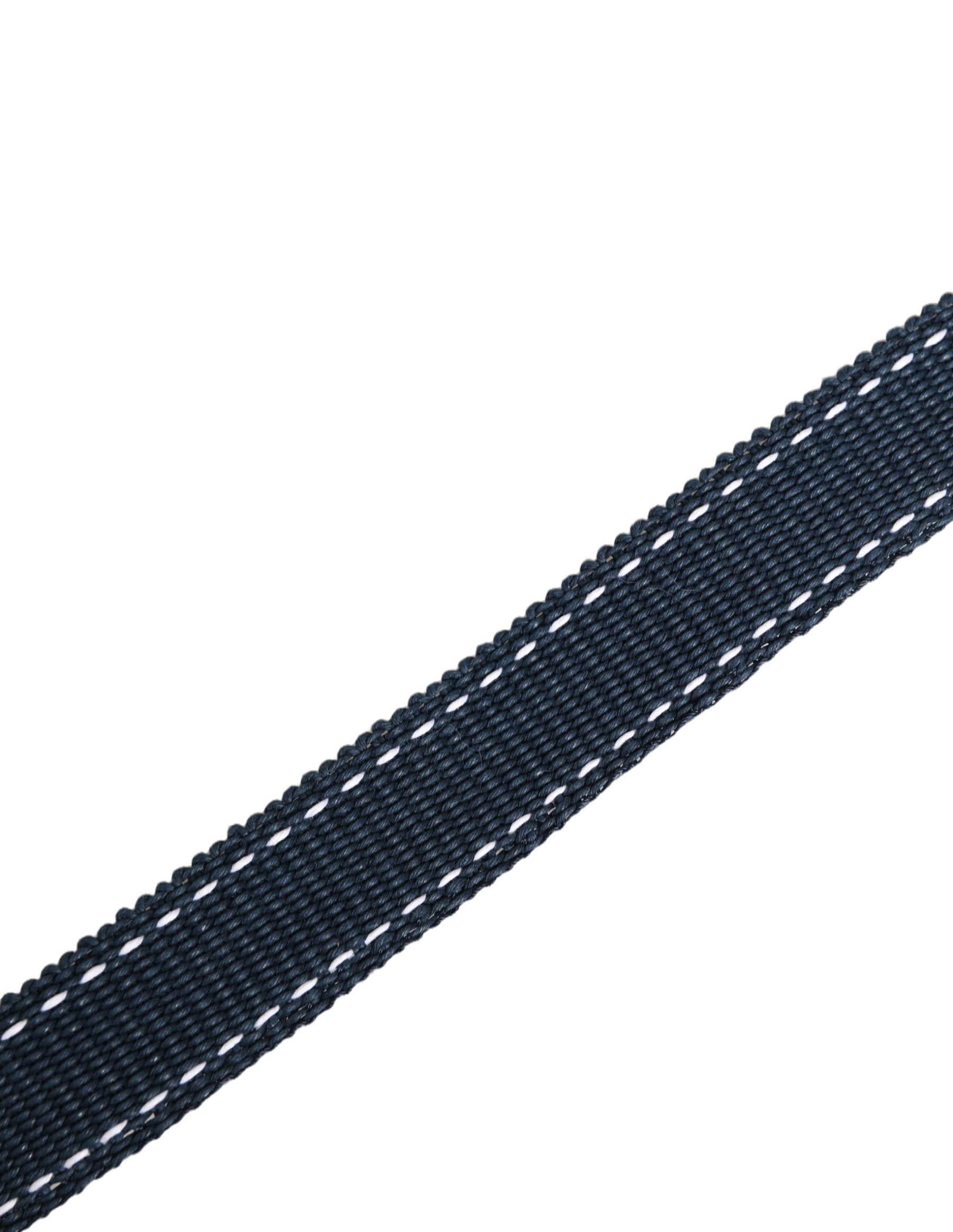 Dolce & Gabbana Blue Cotton Canvas DG Logo Metal Buckle Belt | Regal Royce