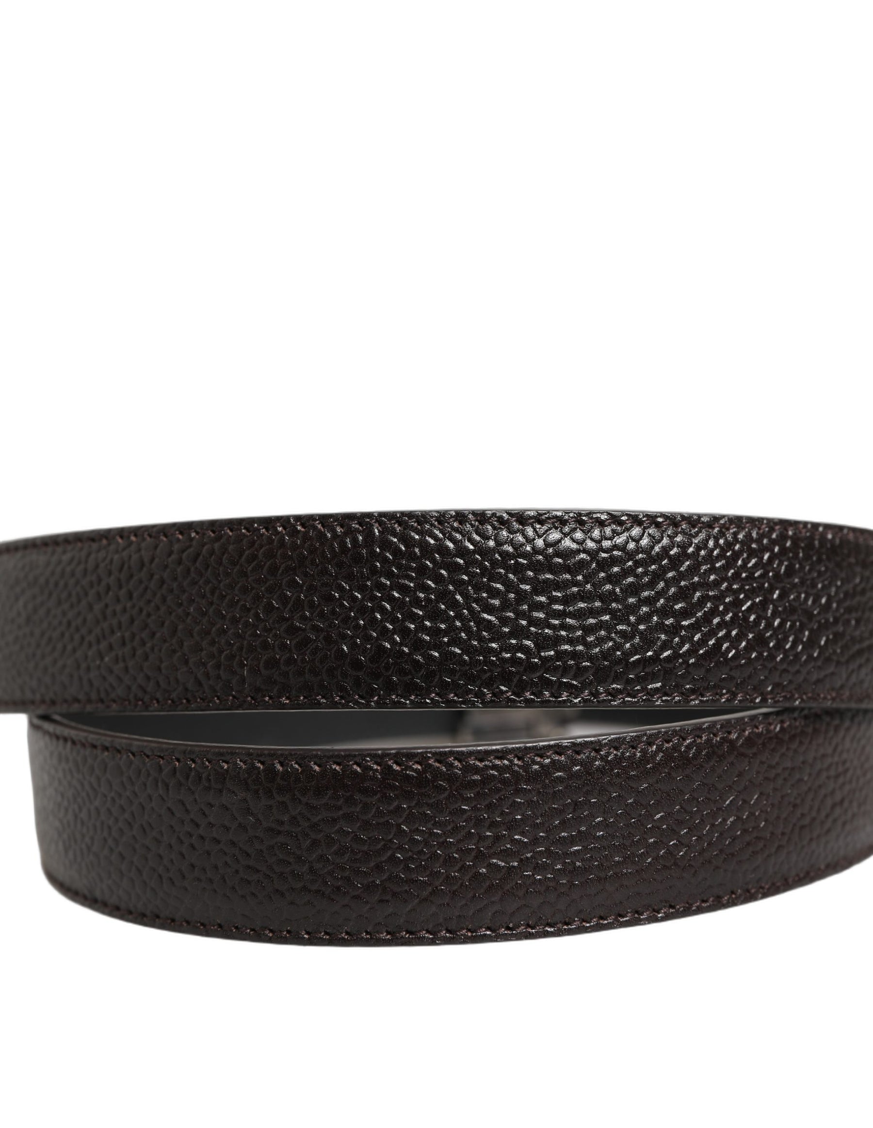 Dolce & Gabbana Brown Calf Leather Vintage Style Silver Buckle Belt | Regal Royce