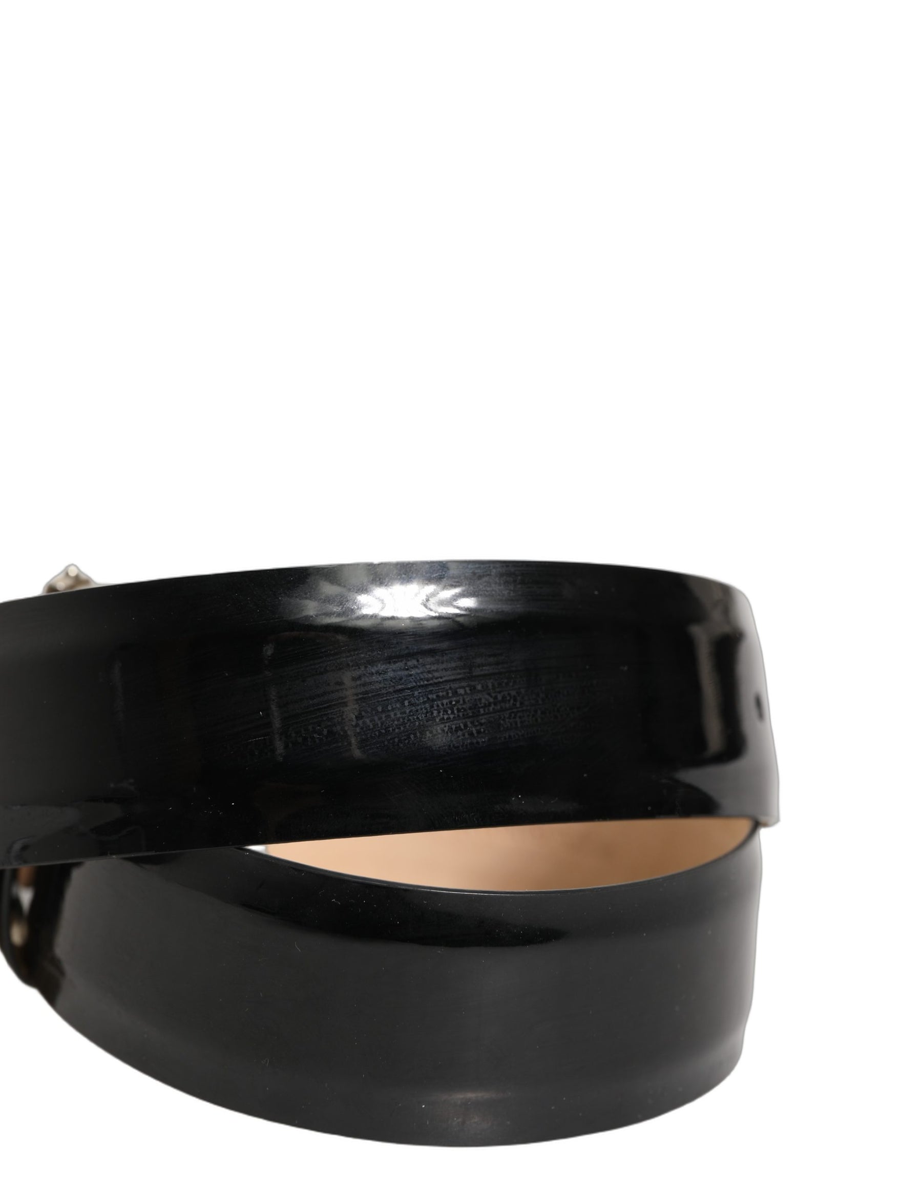 Dolce & Gabbana Black Leather Crystal Metal Buckle Belt | Regal Royce