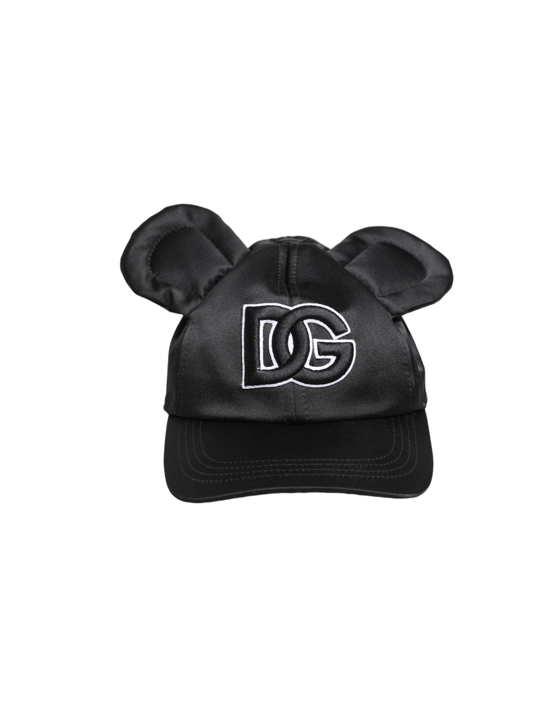 Dolce & Gabbana Men Black Velvet Animal Ears Baseball Cap Hat | Regal Royce