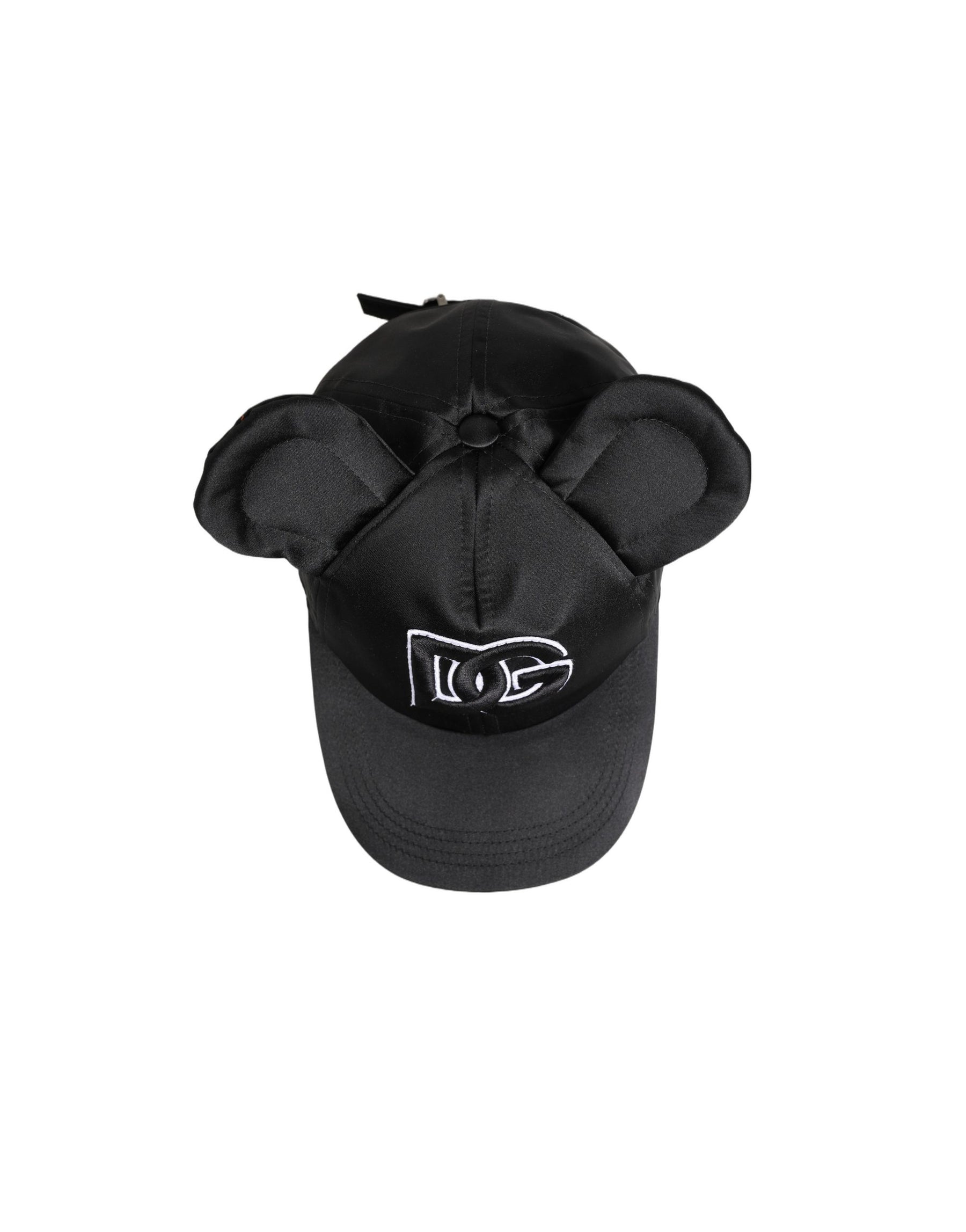 Dolce & Gabbana Men Black Velvet Animal Ears Baseball Cap Hat | Regal Royce