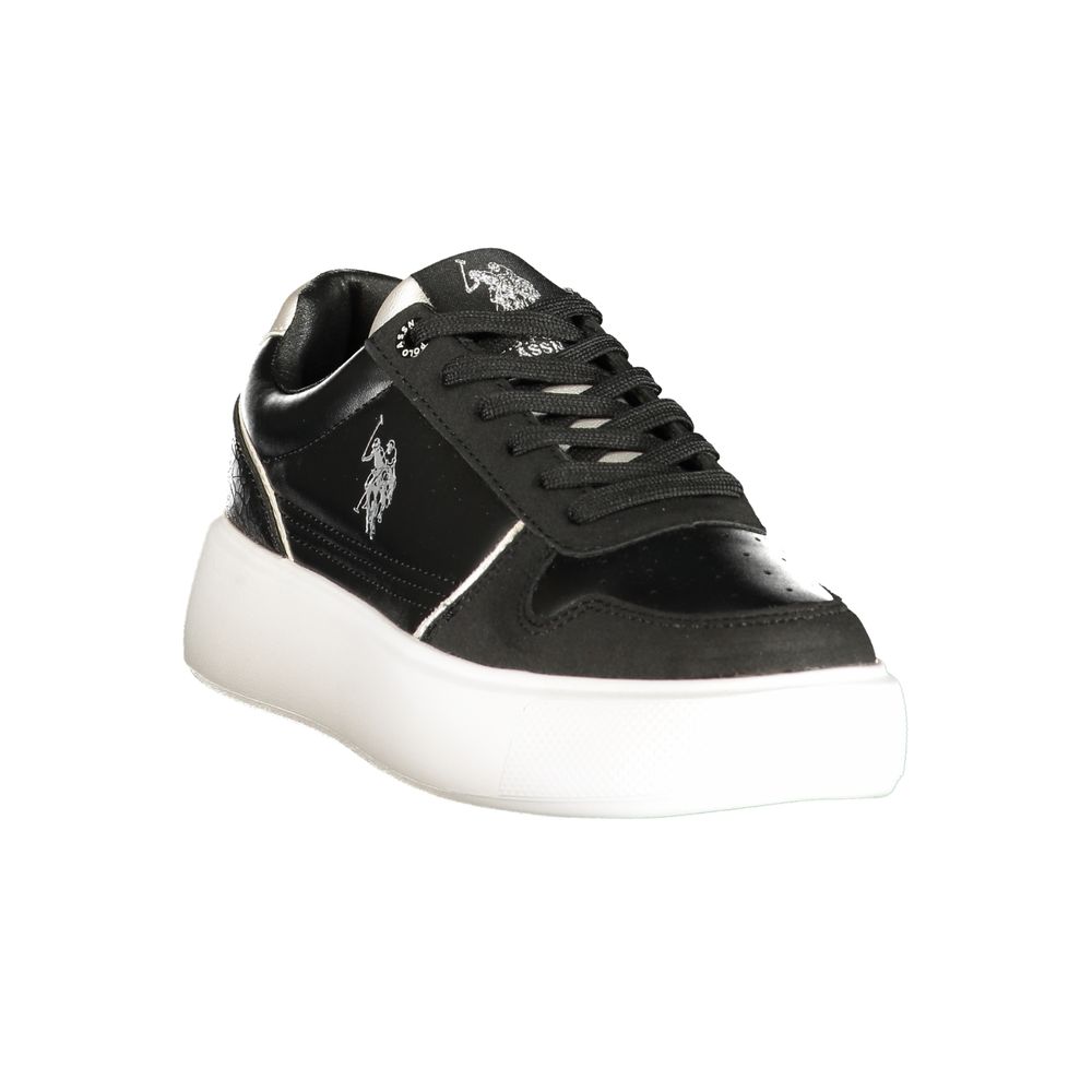U.S. POLO ASSN. Black Polyurethane Women's Sneaker | Regal Royce