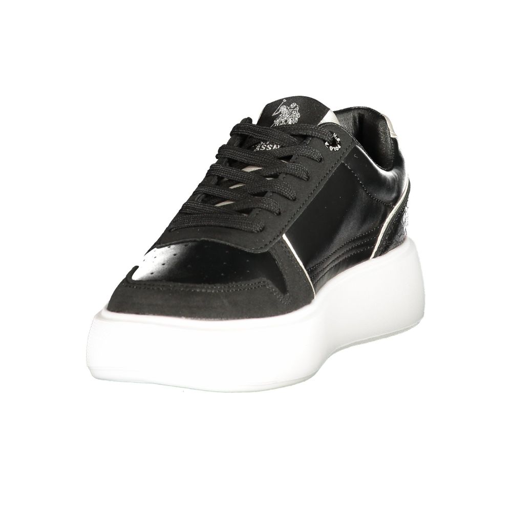 U.S. POLO ASSN. Black Polyurethane Women's Sneaker | Regal Royce