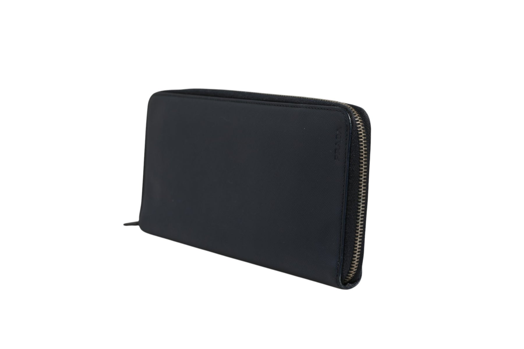 Prada Navy Oliver Embossed Leather Zip-Around Wallet | Regal Royce