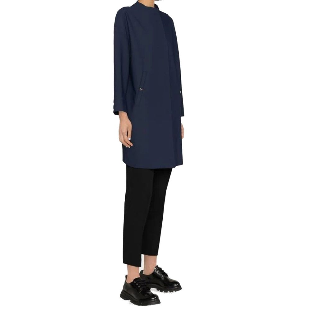Herno Blue Elastane Coat | Regal Royce