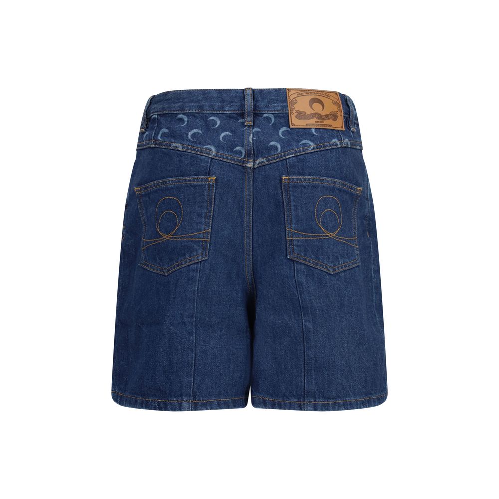 Marine Serre Blue Cotton Bermuda Shorts | Regal Royce