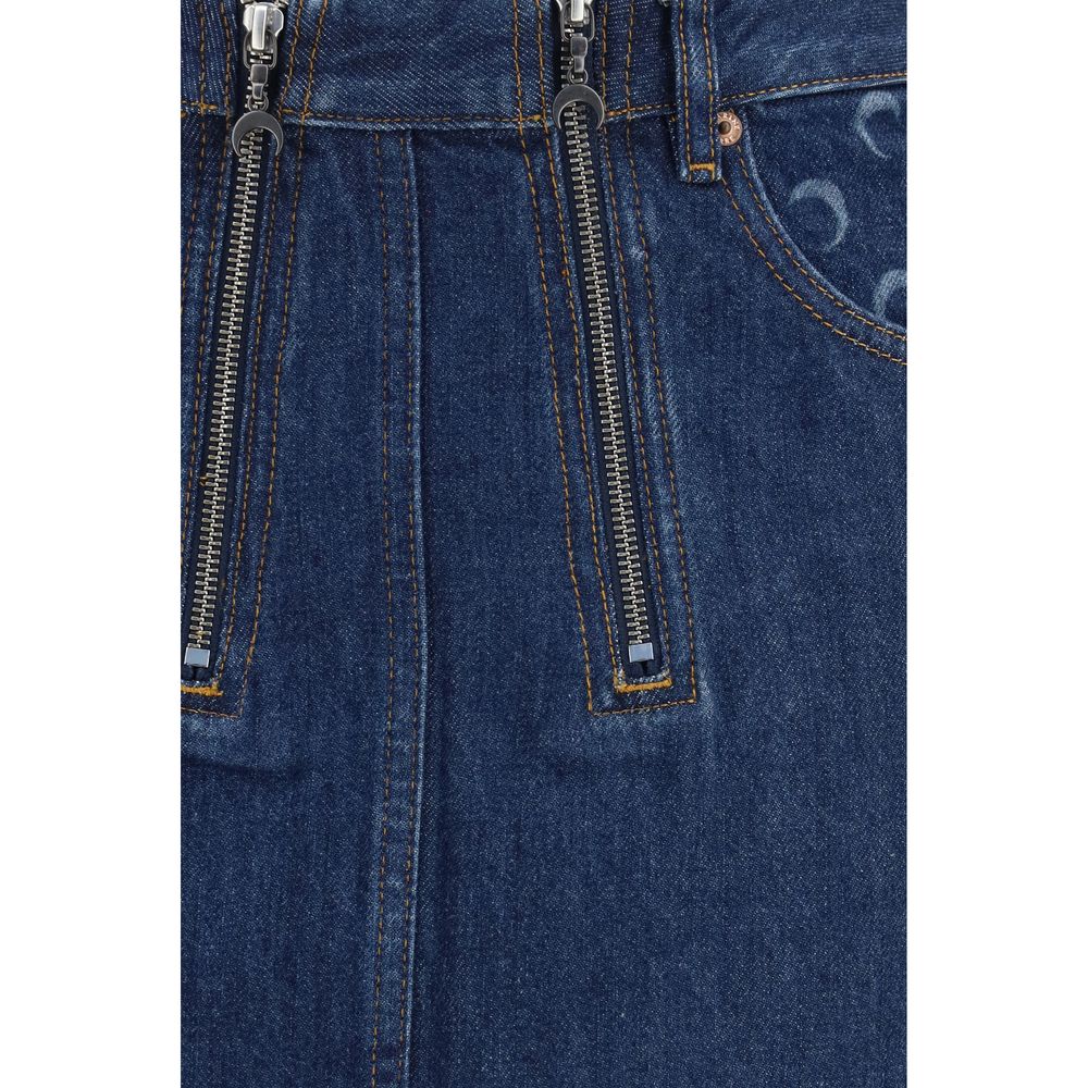 Marine Serre Blue Cotton Mini Skirt | Regal Royce