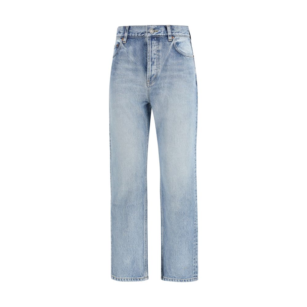 Saint Laurent Blue Cotton Cropped Jeans | Regal Royce