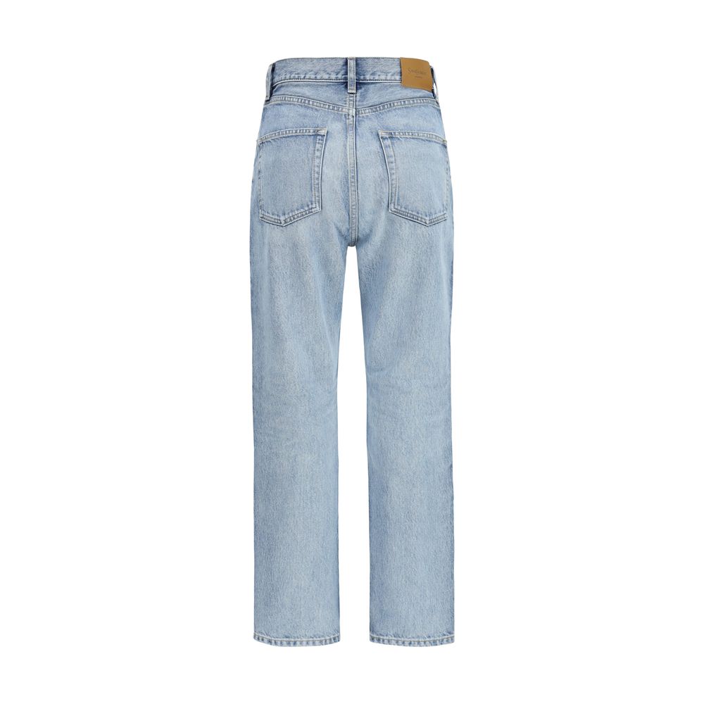 Saint Laurent Blue Cotton Cropped Jeans | Regal Royce