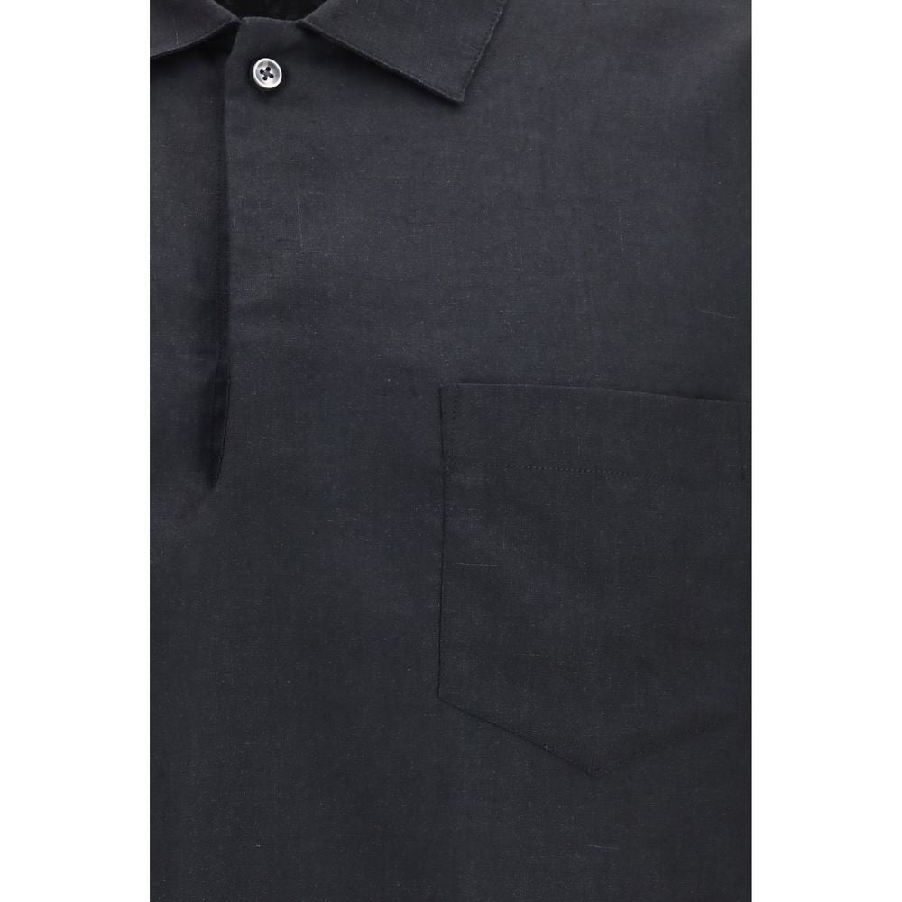 Deperlu Black Linen Dress Shirt | Regal Royce