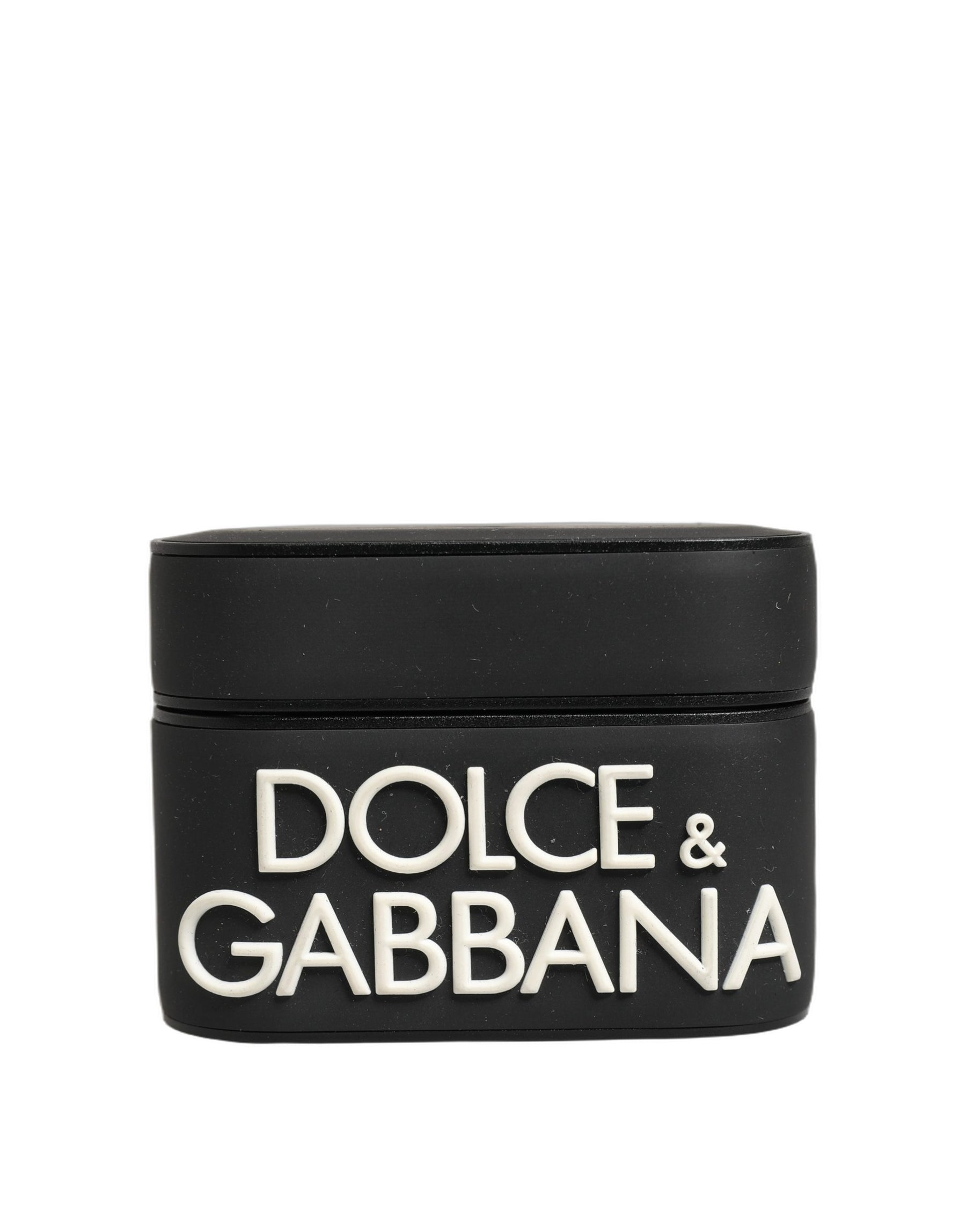 Dolce & Gabbana Case Black PVC Embossed Logo Flip Holder Women Airpods | Regal Royce
