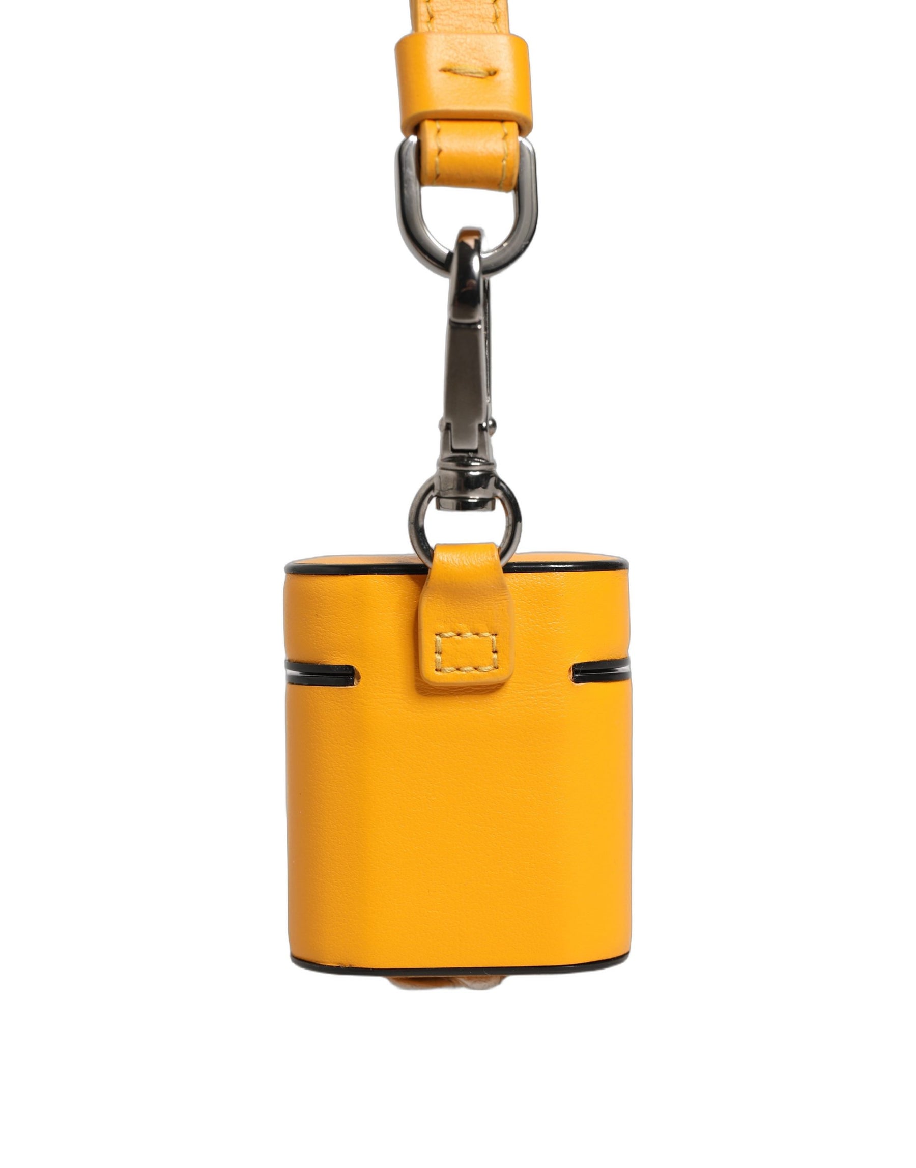 Dolce & Gabbana Case Yellow Calf Leather Logo Flip Holder Strap Airpods | Regal Royce