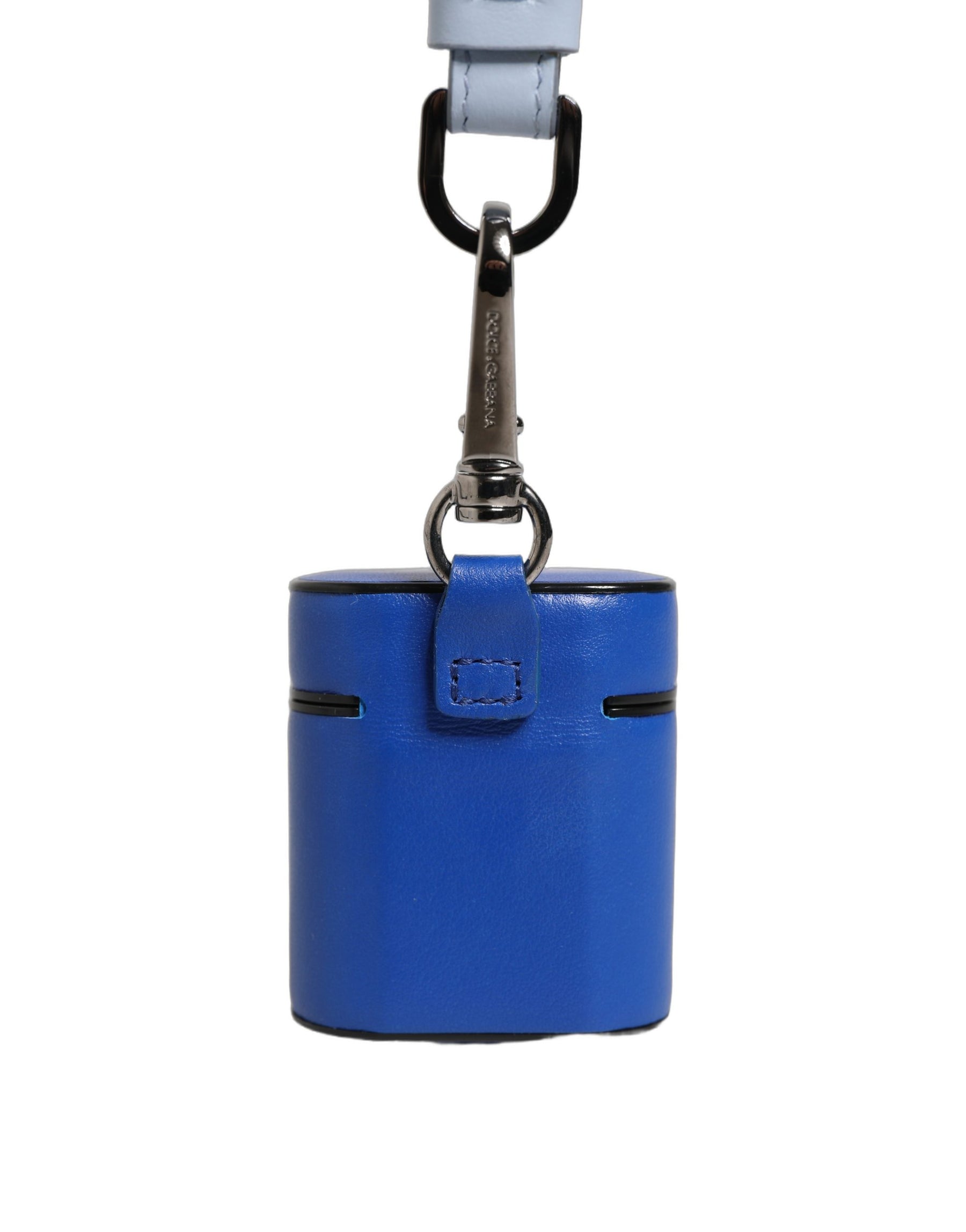 Dolce & Gabbana Case Blue Calf Leather Logo Flip Holder Strap Airpods | Regal Royce