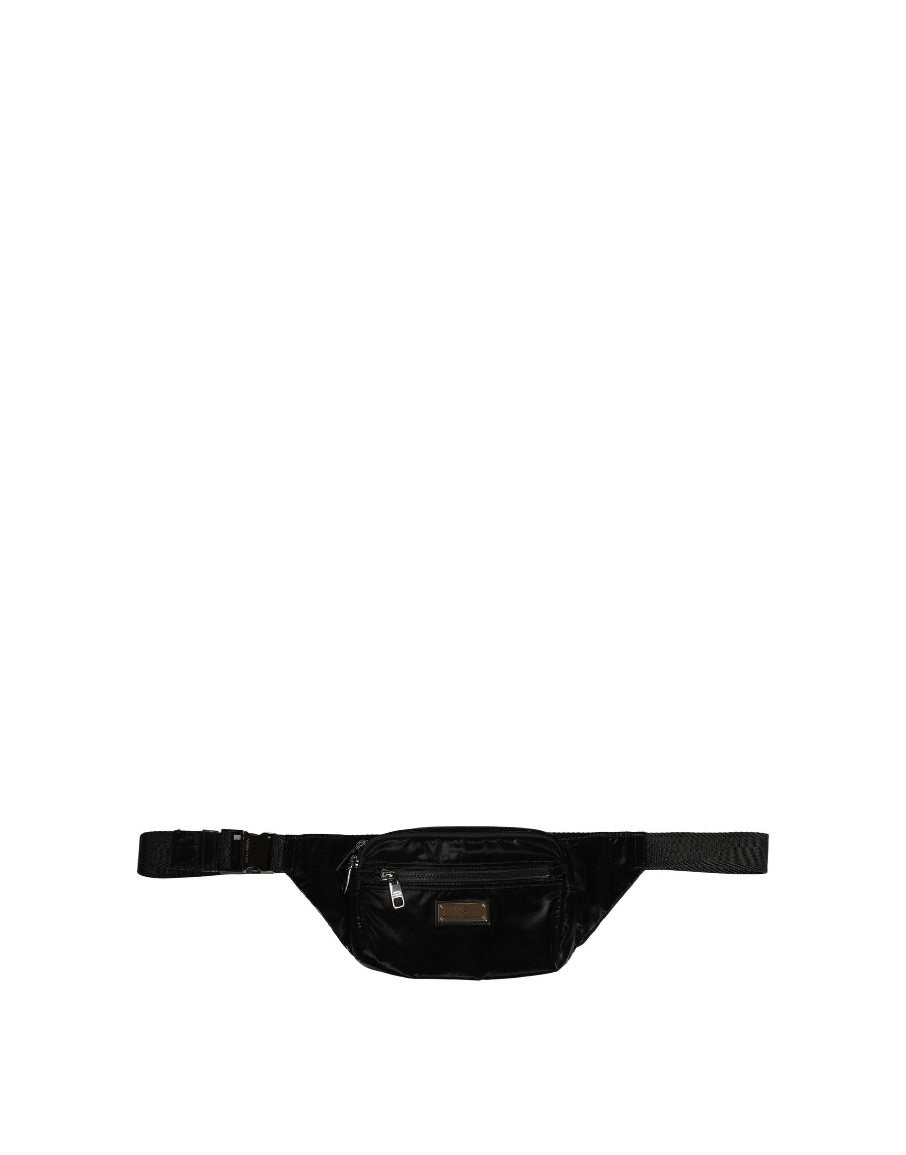 Dolce & Gabbana Black Nylon Brass Plate Bumbag Waist Fanny Pack Men Bag | Regal Royce