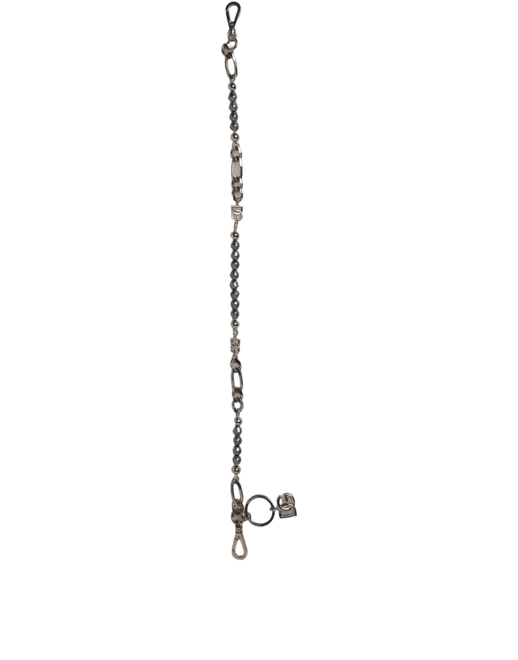 Dolce & Gabbana Silver Tone Chain Signature DG Logo Pendant Necklace | Regal Royce
